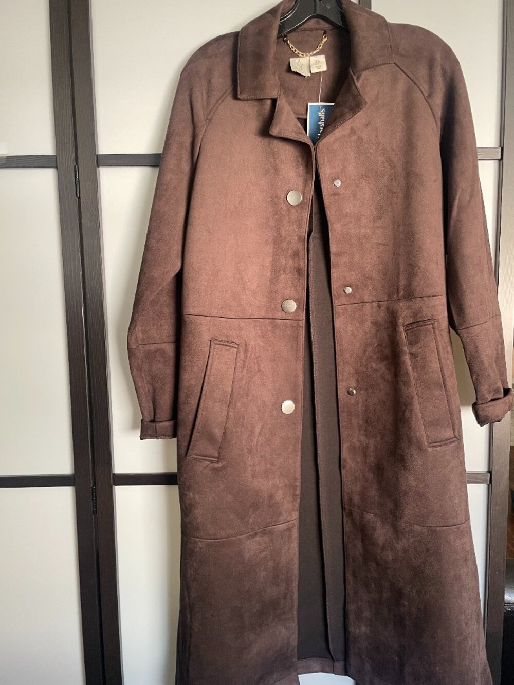 NWT Joie faux suede long jacket - S